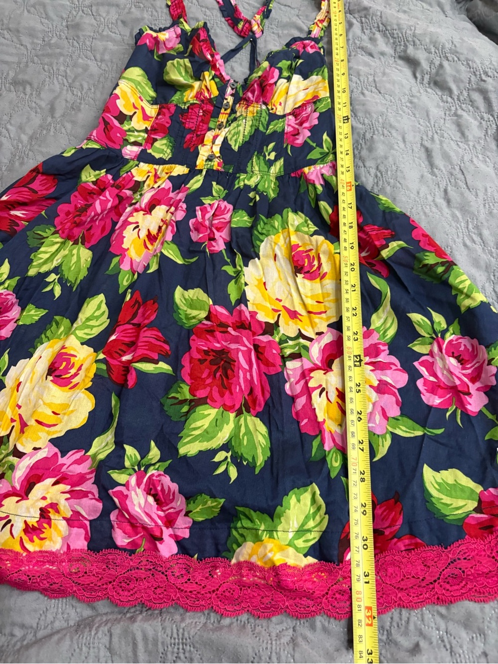 Abercrombie Fitch Vibrant Floral Print Babydoll Preppy Whimsical
Dress S Pocket - Picture 5 of 10